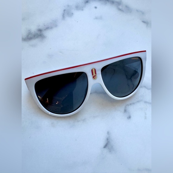 Carrera Black and White Flat Top 60MM Sunglasses, 100% Authentic - Picture 2 of 4